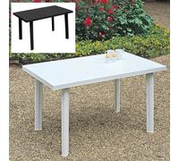 EONLION Large Summer Weather Proof Plastic Rectangle Table Garden Patio Dining Furniture in White EONLION White