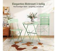 EONLION Lightgreen 3PCS Folding Bistro Set with Olive Leaf Pattern in Green | Size: 100 cm EONLION Green 100 cm