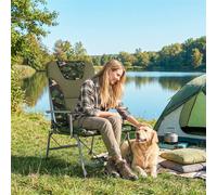 EONLION Mixed-brown Camping Chair Padded Reclining in Olive EONLION Olive