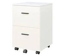 EONLION Mobile File Cabinet Wooden Small Office Under Desk Rolling Organizers in White EONLION White