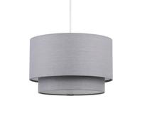 EONLION Modern Ceiling Light Shade Pendant Easy Fit 2 Tier Fabric Lamp Shade in Grey EONLION Grey