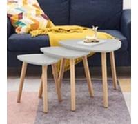 EONLION Modern Nest of 3 Coffee Tables Side End Lamp Set grey EONLION Grey