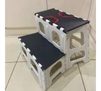 EONLION Non-Slip Plastic Two Step Stool Foldable Stable Lightweight in Black EONLION Black