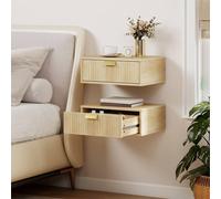 EONLION Oak Floating Nightstands Set of 2 in Light Oak | Size: 100 cm EONLION Light Oak 100 cm