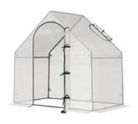 EONLION Outsunny Walk-In Portable Greenhouse Steel Frame White EONLION White