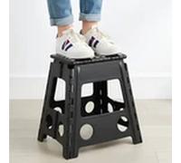 EONLION Portable Folding Plastic Stool Collapsible Step Seat in Black EONLION Black
