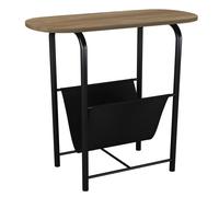 EONLION Slim Oval Side End Table w/ Magazine Holder Sling Rack in Light Oak EONLION Light Oak