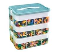 EONLION Stackable Toy Storage Box Plastic Organizer for Lego Green EONLION Green
