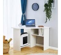 EONLION White Computer Desk PC Laptop Table Corner Home Office EONLION White