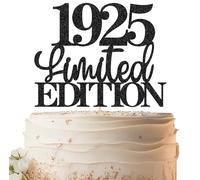 EONNCNT Limited EDITION 1925 Cake Topper - Black Glitter Happy 100th Birthday Party Cake Decoration Supplies, Cheer to 100 Years Cake Bunting Decor for 100th Birthday Party Photo Booth Props