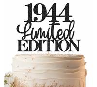 EONNCNT Limited EDITION 1944 Cake Topper - Black Glitter Happy 81st Birthday Party Cake Decoration Supplies, Cheer to 81 Years Cake Bunting Decor for 81st Birthday Party Photo Booth Props