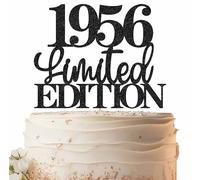 EONNCNT Limited EDITION 1956 Cake Topper - Black Glitter Happy 69th Birthday Party Cake Decoration Supplies, Cheer to 69 Years Cake Bunting Decor for 69th Birthday Party Photo Booth Props