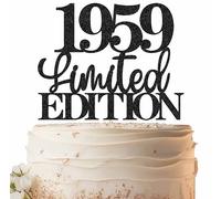 EONNCNT Limited EDITION 1959 Cake Topper - Black Glitter Happy 66th Birthday Party Cake Decoration Supplies, Cheer to 66 Years Cake Bunting Decor for 66th Birthday Party Photo Booth Props