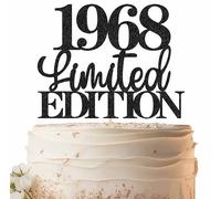EONNCNT Limited EDITION 1968 Cake Topper - Black Glitter Happy 57th Birthday Party Cake Decoration Supplies, Cheer to 57 Years Cake Bunting Decor for 57th Birthday Party Photo Booth Props