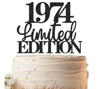 EONNCNT Limited EDITION 1974 Cake Topper - Black Glitter Happy 51st Birthday Party Cake Decoration Supplies, Cheer to 51 Years Cake Bunting Decor for 51st Birthday Party Photo Booth Props