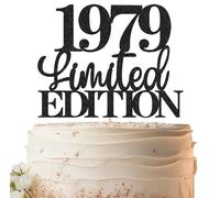 EONNCNT Limited EDITION 1979 Cake Topper - Black Glitter Happy 46th Birthday Party Cake Decoration Supplies, Cheer to 46 Years Cake Bunting Decor for 46th Birthday Party Photo Booth Props