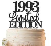 EONNCNT Limited EDITION 1993 Cake Topper - Black Glitter Happy 32nd Birthday Party Cake Decoration Supplies, Cheer to 32 Years Cake Bunting Decor for 32nd Birthday Party Photo Booth Props