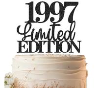 EONNCNT Limited EDITION 1997 Cake Topper - Black Glitter Happy 28th Birthday Party Cake Decoration Supplies, Cheer to 28 Years Cake Bunting Decor for 28th Birthday Party Photo Booth Props