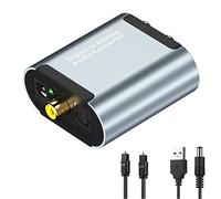 Eono 192KHz DAC Converter, Digital SPDIF Toslink to Analog Stereo Audio Converter, R/L Adapter with Optical Cable, 3.5mm Jack Compatible with HDTV PS4 Xbox DVD Blu-ray (Silver)