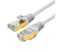 Eono Cat 7 Ethernet Cable 20M, Cat7 Gigabit Lan Network RJ45 High-Speed Patch Cord Flat 10Gbps 600Mhz/s SFTP Internet Cable for Xbox,PS4,PS3,Modem,Router,LAN,Switch (White, 20M/65FT)