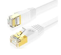 Eono Cat 7 Ethernet Cable, Cat7 Gigabit Lan Network RJ45 High-Speed Patch Cord Flat 10Gbps 600Mhz/s SFTP Internet Cable for Xbox,PS4,PS3,Modem,Router,LAN,Switch (Flat White, 3M/10FT)