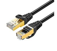 Eono Cat 7 Ethernet Cable, Cat7 Gigabit Lan Network RJ45 High-Speed Patch Cord Flat 10Gbps 600Mhz/s SFTP Internet Cable for Xbox,PS4,PS3,Modem,Router,LAN,Switch (Black, 3M/10FT)