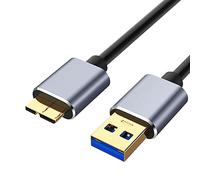 Eono Hard Drive Cable, 0.5M 5Gbps, USB 3.0 A to Micro USB B Lead Portable External Hard Drive Compatible with WD Elements, Seagate Expansion, Toshiba, M3 1TB, Galaxy S5 (0.5M, USB)
