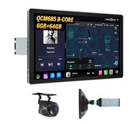 Eonon 10.95 Inch 8core Android 13 6+64GB 4G GPS 1-Din Car Stereo Radio with CarPlay Android Auto DSP Bluetooth Screen Mirror, Split Screen, Rear View Camera SD1X6S2