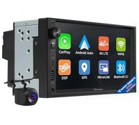 Eonon 7 Inch Android 13 Double Din Car Stereo 6+64GB 4G LTE GPS CarPlay Android Auto Screen Mirroring Split screen Fast Charge Bluetooth WiFi RDS Volume knob Headunit w/backup camera UX6S