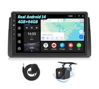 Eonon 9 inch Android 14 GPS Car Radio Stereo Compatible with BMW E46 E46X7A | 4+64GB GPS Sat Nav CarPlay Android Auto MirrorLink screen mirroring Bluetooth DSP USB RCA Backup Camera support DAB+ OBDII