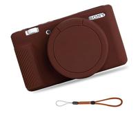 EONORY Case for ZV-1 Vlog Camera, Anti-Scratch Slim Fit Soft Sleeve ZV-1 Camera Silicone Cover with Strap Wrist for Sony ZV-1 Digital Camera (Coffee)