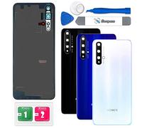 Eonpam Back Cover Glass for Honor 20 Rear Glass Replacement with Camera Lens + Repair Kit Genuine Rear Housing (White)