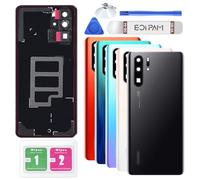 Eonpam Back Cover Glass for Huawei P30 Pro Rear Glass Replacement with Camera Lens + Repair Kit Genuine Rear Housing (Black)