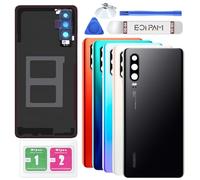 Eonpam Back Cover Glass for Huawei P30 Rear Glass Replacement with Camera Lens + Repair Kit Genuine Rear Housing (Black)