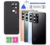 Eonpam Back Cover Glass for Huawei P40 Pro Rear Glass Replacement with Camera Lens + Repair Kit Genuine Rear Housing（Black）