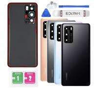 Eonpam Back Cover Glass for Huawei P40 Rear Glass Replacement with Camera Lens + Repair Kit Genuine Rear Housing（Black）