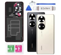 Eonpam Back Cover Glass for Huawei P50 Pro Rear Glass Replacement with Camera Lens + Repair Kit Genuine Rear Housing (Cocoa Gold)