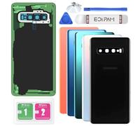 Eonpam Back Cover Glass for Samsung Galaxy S10 G973 Black | Original quality back glass replacement rear glass battery cover back cover replacement with camera lens repair kit.