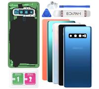 Eonpam Back Cover Glass for Samsung Galaxy S10 G973 Blue | Original quality back glass replacement rear glass battery cover back cover replacement with camera lens repair kit.