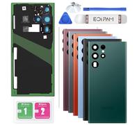 Eonpam Back Cover Glass for Samsung Galaxy S22 Ultra 5G S908 Rear Glass Replacement with Camera Lens + Repair Kit Genuine Rear Housing (Green)