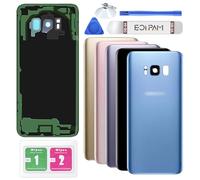 Eonpam Back Cover Glass for Samsung Galaxy S8 G950 Rear Glass Replacement with Camera Lens + Repair Kit Genuine Rear Housing (Blue)