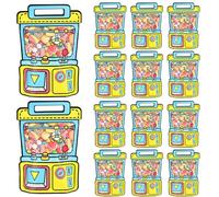 EONSUI 30PCS Plastic Claw Machine Shaped Goodies Bags with Handles for Kids Birthday, Back to School Supplies, Baby Shower, Party, Wedding, Reusable Bulk Gift Wrapper for Candy, Snacks, Chocolate