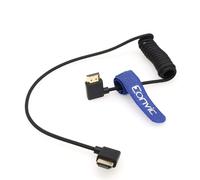 EONVIC 2.1 8K Right Angle HDMI Male to Male Long Blue Braided Coiled 8K/60Hz 48Gbps 7680x4320 Resolution For Atomos Ninja Portkeys BM5 Sony FS5 FS7 A7S3 Canon C300