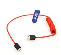 Eonvic 2.1 HDMI 8K HDMI Male to Mini HDMI Male Cable High Speed Extender Cable for Canon Nikon Panasonic GH3 Monitor (Red Coiled 50cm)