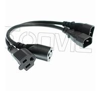 Eonvic 2PCS IEC 320 C14 to Nema 5-15R 18AWG Standard Computer Power Cord Cable 1ft