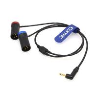 Eonvic 3.5mm Right-Angle TRS to Double Low-Profile XLR 3 Pin Male Y Cable for Rode Wireless GO II Dual Channel Wireless Microphone Receiver with Recorder/Camera