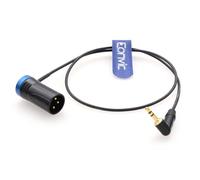 Eonvic Audio Cable for Sennheiser Rode Wireless Microphone Receiver to Camera Sony Canon Sound Devices 688 633 Recorder, Right Angle 3.5mm to Low-Profile XLR 3 Pin Male 60cm (Blue)