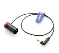 Eonvic Audio Cable for Sennheiser Rode Wireless Microphone Receiver to Camera Sony Canon Sound Devices 688 633 Recorder, Right Angle 3.5mm to Low-Profile XLR 3 Pin Male 60cm (Red)