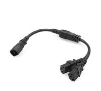 Eonvic IEC 320 C14 Male to 2 x C13 Female Y Splitter Power Cable 1ft /30cm