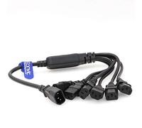 Eonvic IEC 320 C14 to 6 x C13 Y Splitter Power Cord, 10A, 250V, IEC Male to 6 Female Cable